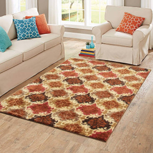 Better Homes and Gardens Spice Damask Accent Rug, Multiple