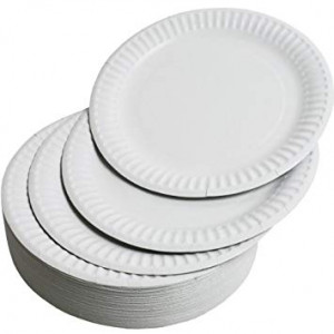 Y White Disposable Paper Plates